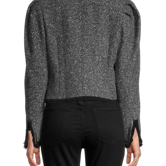 Frame Boucle jacket with leather trim. Medium. - Picture 2 of 2